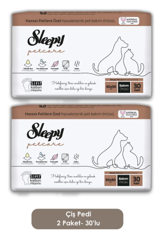 Sleepy 12 Adet Petcare Evcil Hayvan Islak Havlusu 60'lı, 2 Adet Bakım Örtüsü 30'lu ve ROSIE