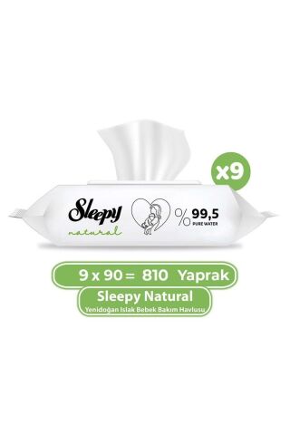 Natural Yenidoğan Islak Mendili 90' Lı X 9 Adet