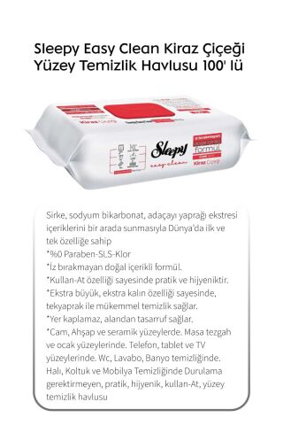 Sleepy Kiraz Çiçeği Yüzey Temizlik Havlusu 100' lü 6 Al 5 Öde ve Rosie Pamuk