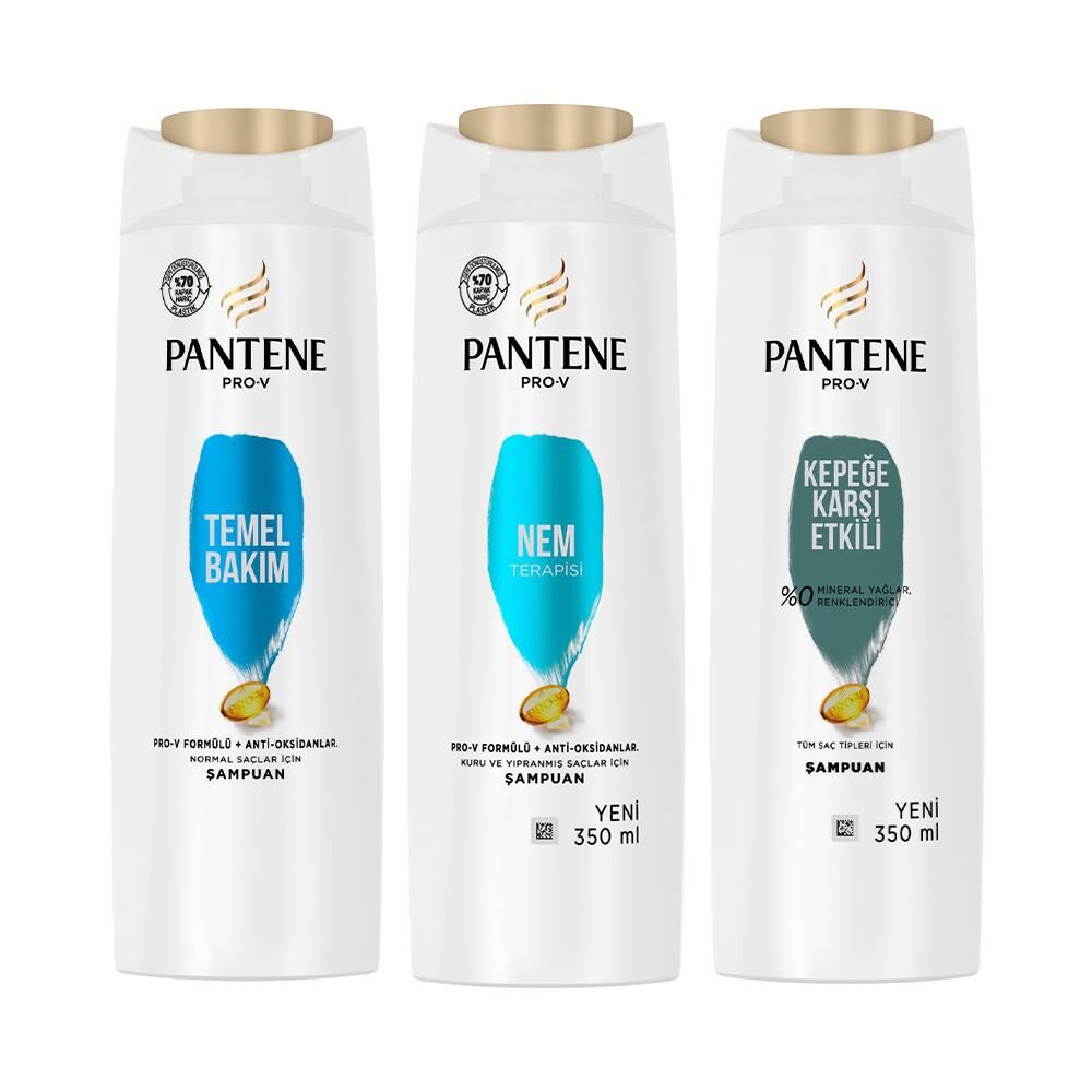 Pantene Şampuan Pro-V Temel Bakım, Nem Terapisi ve Kepek Karşıtı