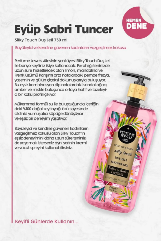 Eyüp Sabri Tuncer 3 Adet Silky Touch Duş Jeli 750 ml, ROSIE Pamuk Hediye
