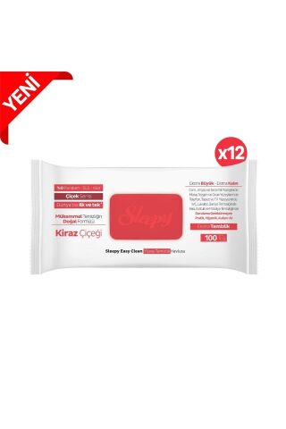 Sleepy Easy Clean Kiraz Çiçeği Yüzey Temizlik Havlusu 100' lü X 12
