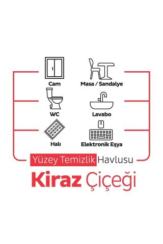 Sleepy Easy Clean Kiraz Çiçeği Yüzey Temizlik Havlusu 100' lü X 12