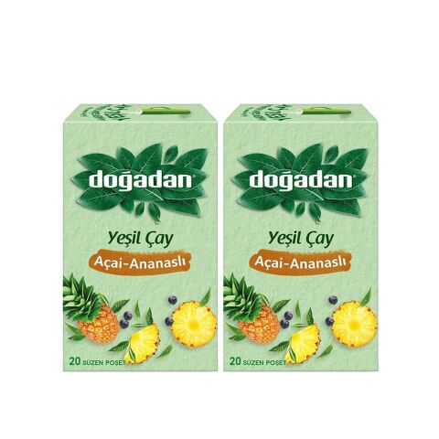 Doğadan Yeşil Çay Açai Ananaslı Bardak Poşey Çay x 2 Adet