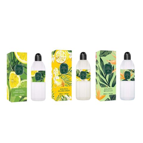 Eyüp Sabri Tuncer Kolonya Çeşme Limonu, Klasik Limon ve Beyaz Çay Pet Şişe 400 ml