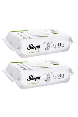Islak Havlu Mendil 90 Yaprak Natural Yenidoğan 2 Li Set 180 Yaprak Plastik Kapaklı