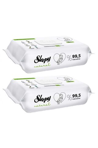 Islak Havlu Mendil 90 Yaprak Natural Yenidoğan 2 Li Set 180 Yaprak Plastik Kapaklı