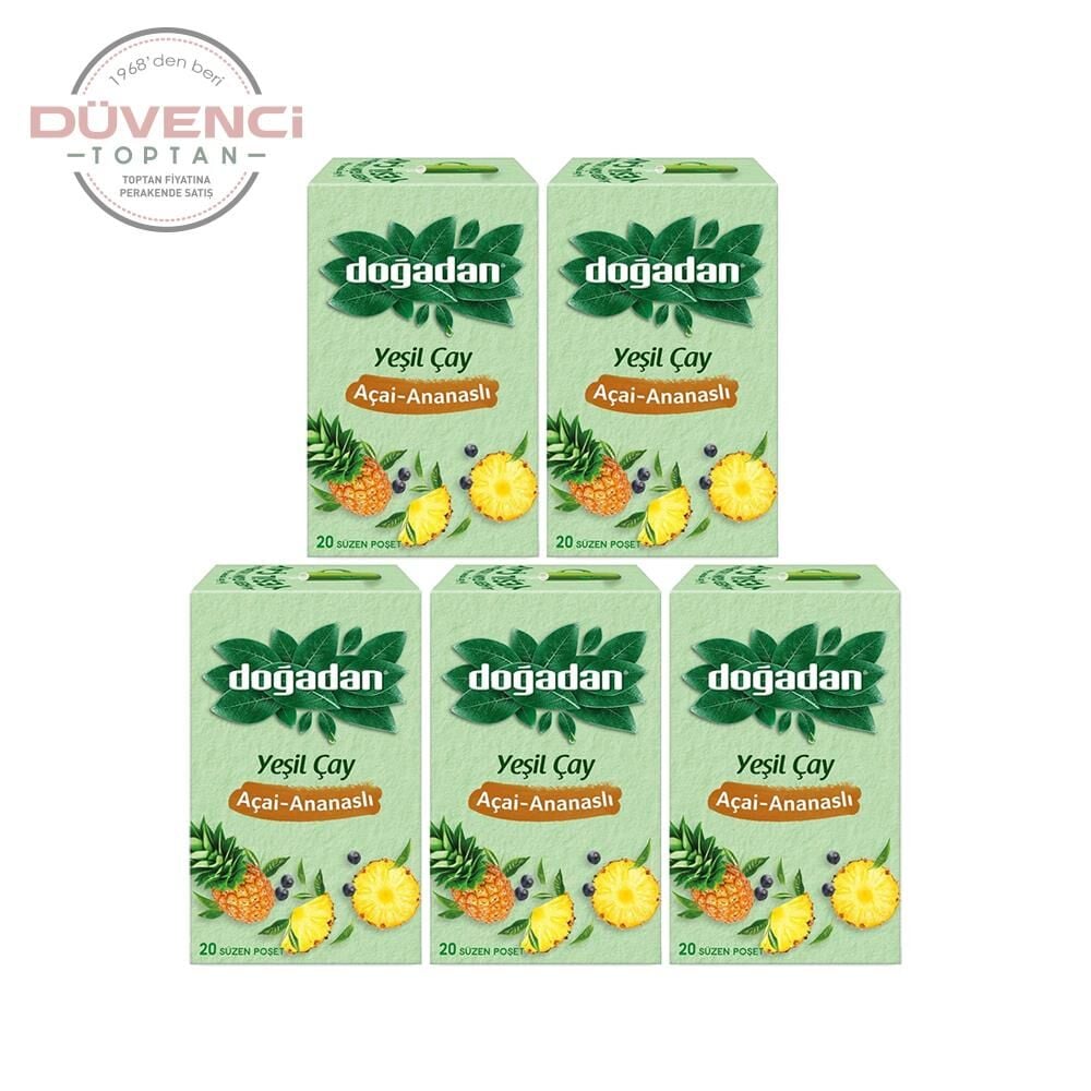 Doğadan Yeşil Çay Açai Ananaslı Bardak Poşey Çay x 5 Adet