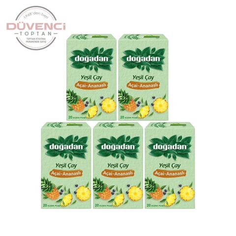 Doğadan Yeşil Çay Açai Ananaslı Bardak Poşey Çay x 5 Adet