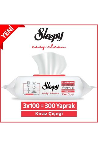Sleepy Easy Clean Kiraz Çiçeği Yüzey Temizlik Havlusu 100' lü X 3