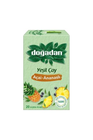 Doğadan Yeşil Çay Açai Ananaslı Bardak Poşet Çay