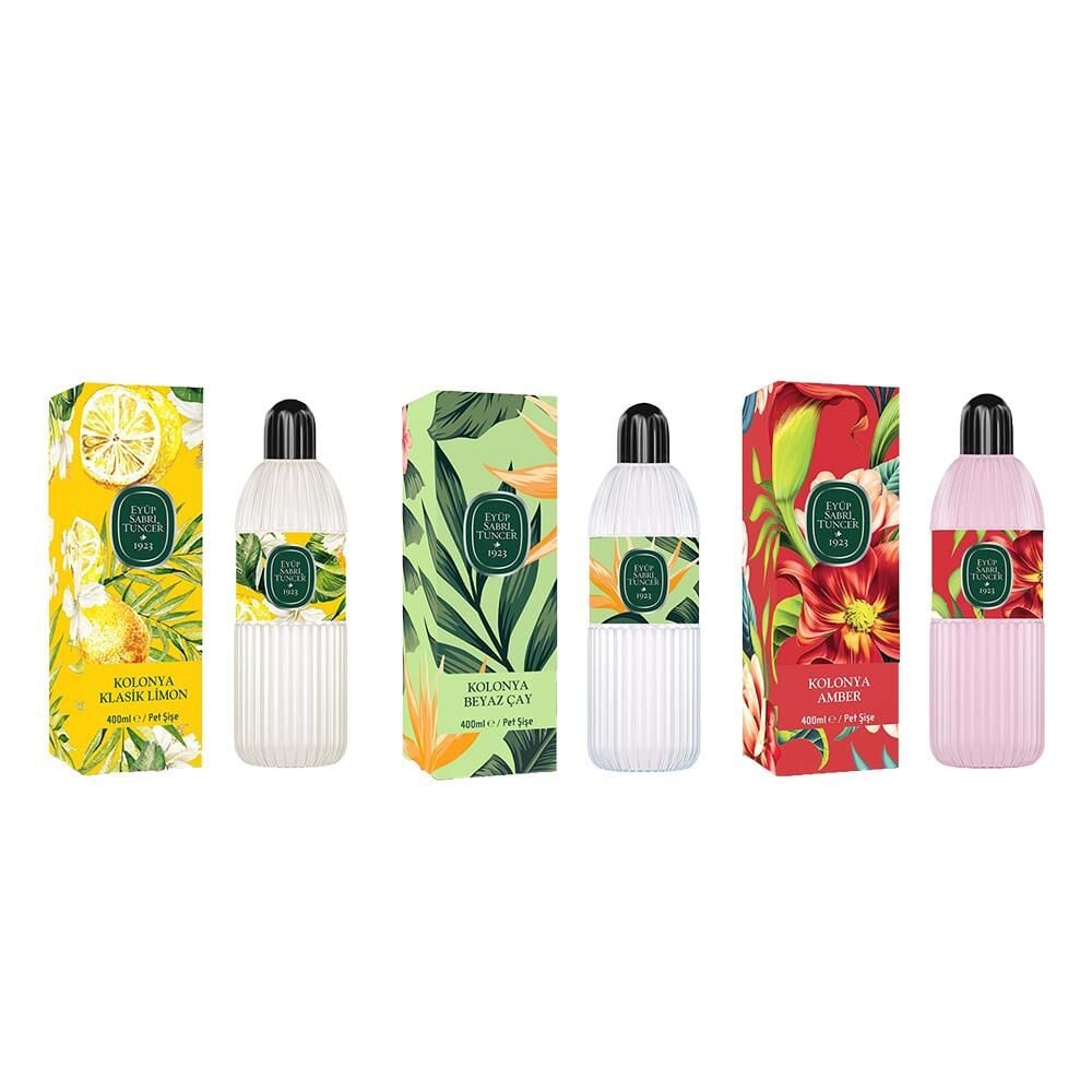 Eyüp Sabri Tuncer Kolonya Klasik Limon, Beyaz Çay ve Amber Pet Şişe 400 ml
