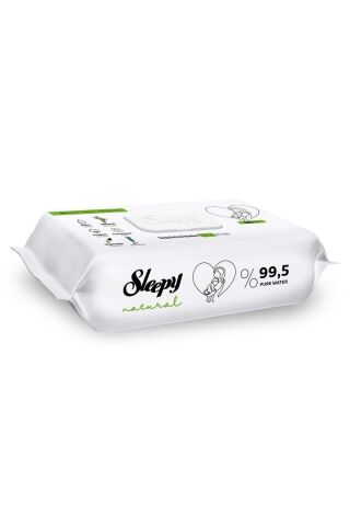 Islak Havlu Mendil 90 Yaprak Natural Yenidoğan Plastik Kapaklı Tekli Pk