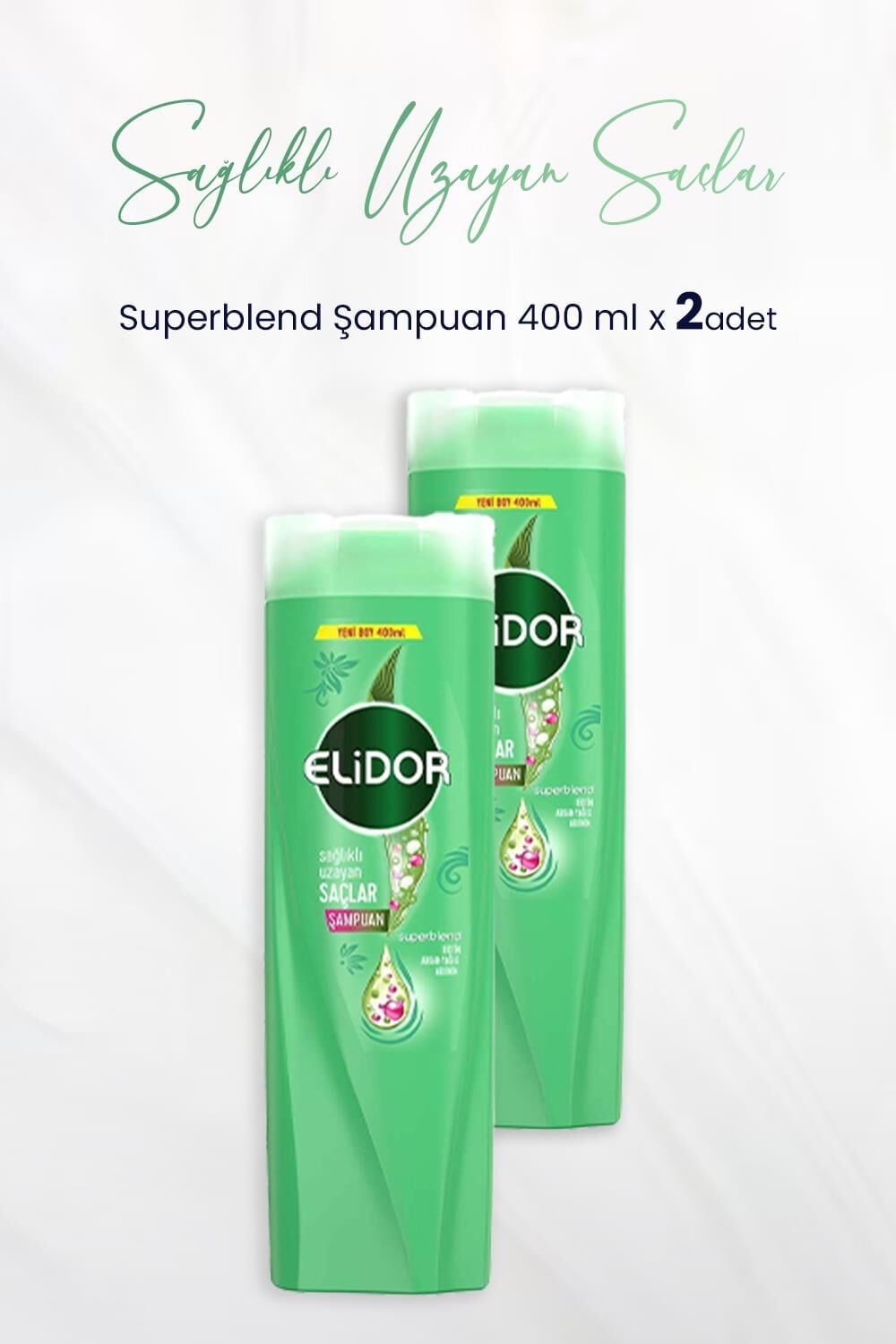 Elidor Superblend Şampuan Sağlıklı Uzayan Saçlar 400 ml x 2 Adet