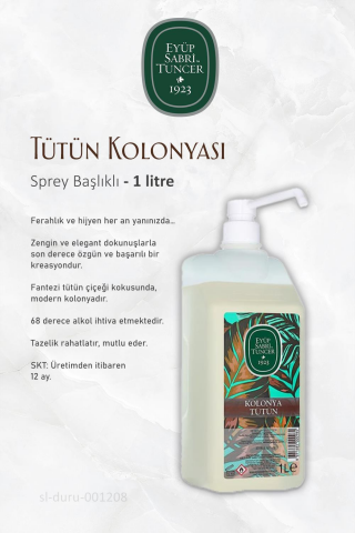 Eyüp Sabri Tuncer Sprey Başlıklı Tütün Kolonyası 1 Litre