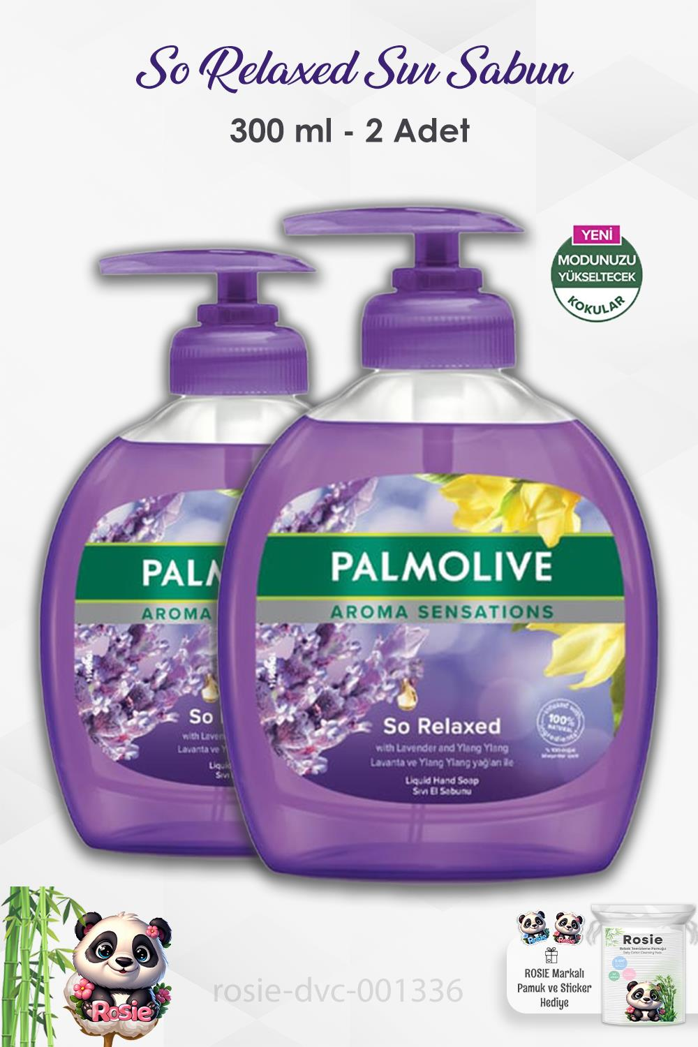 2'li Set Palmolive Aroma Sensations So Relaxed Sıvı Sabun 300 ml ve ROSIE