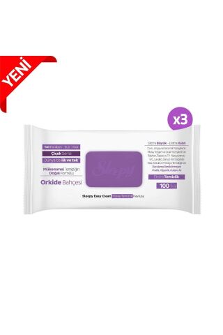Sleepy Orkide Bahçesi Yüzey Temizlik Havlusu X 3 100' lü