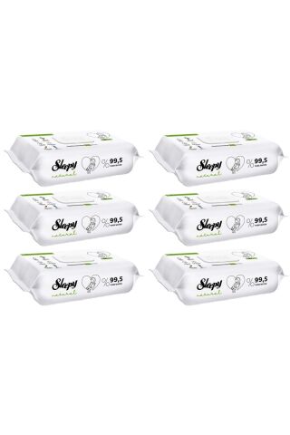 Islak Havlu Mendil 90 Yaprak Natural Yenidoğan 6 Lı Set 540 Yaprak Plastik Kapaklı