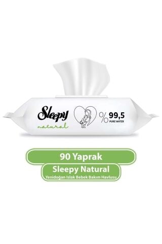 Islak Havlu Mendil 90 Yaprak Natural Yenidoğan 6 Lı Set 540 Yaprak Plastik Kapaklı