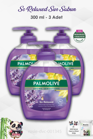 3'lü Set Palmolive Aroma Sensations So Relaxed Sıvı Sabun 300 ml ve ROSIE