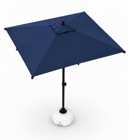 Alubrella 210x210 Lacivert Kare 8 çelik tel Bahçe Şemsiyesi BİDONLU