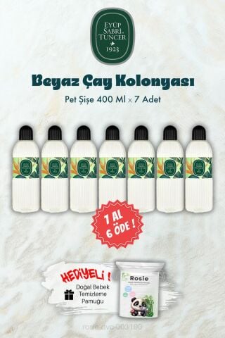 400 ML Beyaz Çay Kolonyası 7 AL 6 ÖDE ve ROSIE Hediye