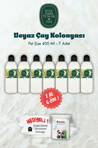 400 ML Beyaz Çay Kolonyası 7 AL 6 ÖDE ve ROSIE Hediye