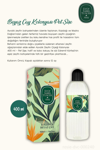400 ML Beyaz Çay Kolonyası 7 AL 6 ÖDE ve ROSIE Hediye