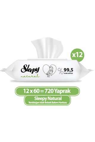 Natural Yenidoğan Islak Havlu Mendil 60x12 720 Yaprak