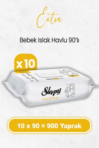 Sleepy Extra Islak Bebek Havlusu 90 x 10 Adet (900 Yaprak)