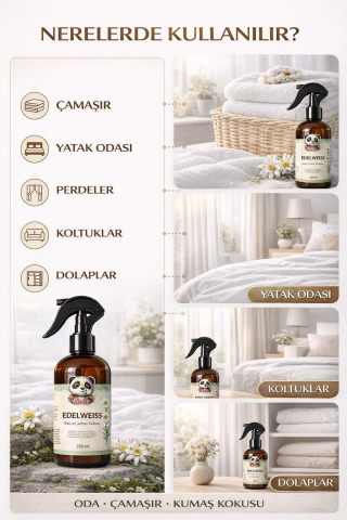 Edelweiss Sprey Oda ve Giysi Kokusu 250 ml, Alp Çiçeklerinin Ferah Zarafeti