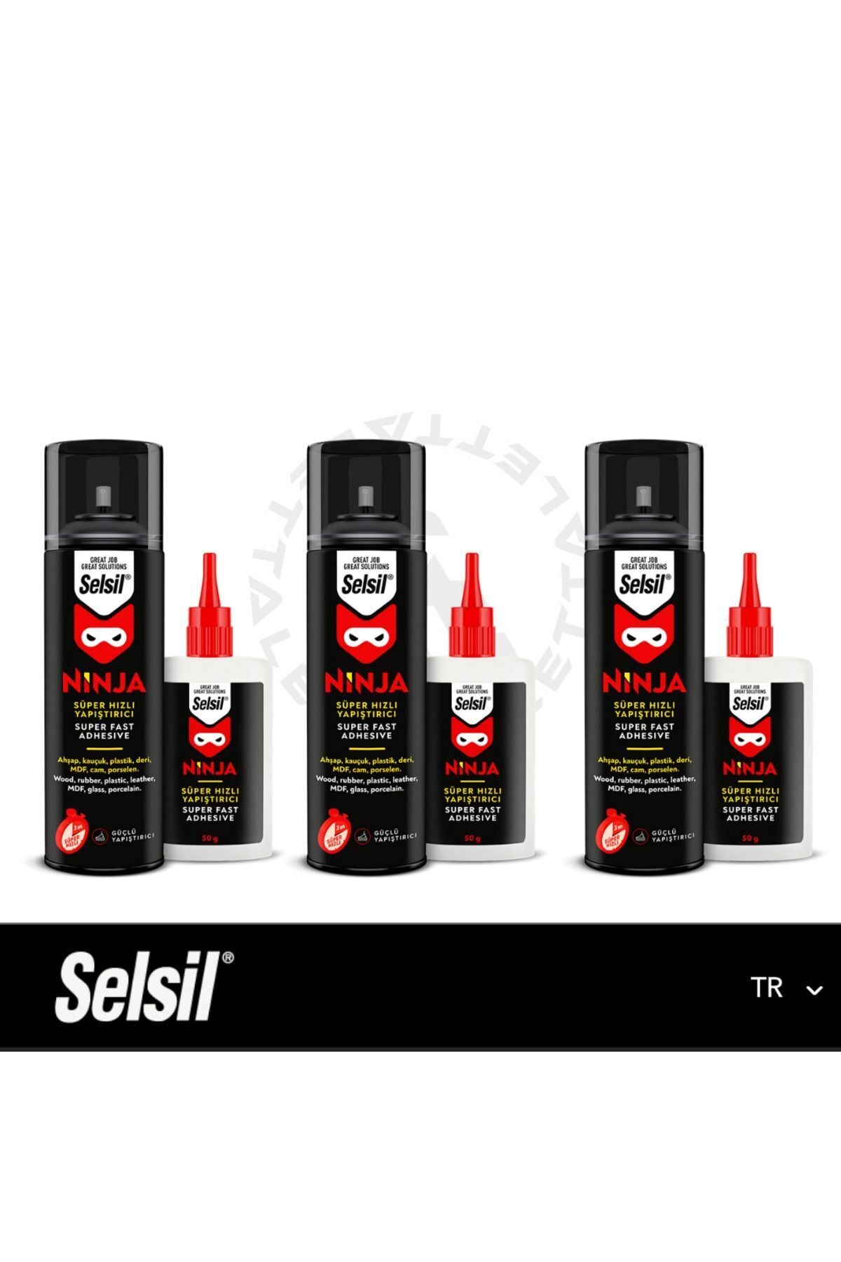 Selsil Ninja Süper Hızlı Yapıştırıcı 400 ML (3 ADET)
