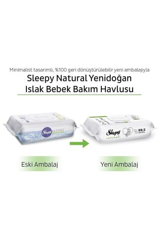 Natural Yenidoğan Islak Bebek Bakım Havlusu 24x60 (1440 Yaprak)
