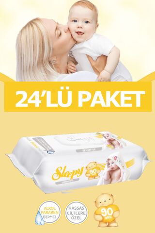 Sleepy sensitive Bebek ıslak mendil 24'lü paket  24 x 90