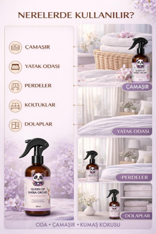 Queen of Sheba Orchid Oda ve Kumaş Spreyi 250 ml, Egzotik Orkide Kokusu, Tekstil Kokusu
