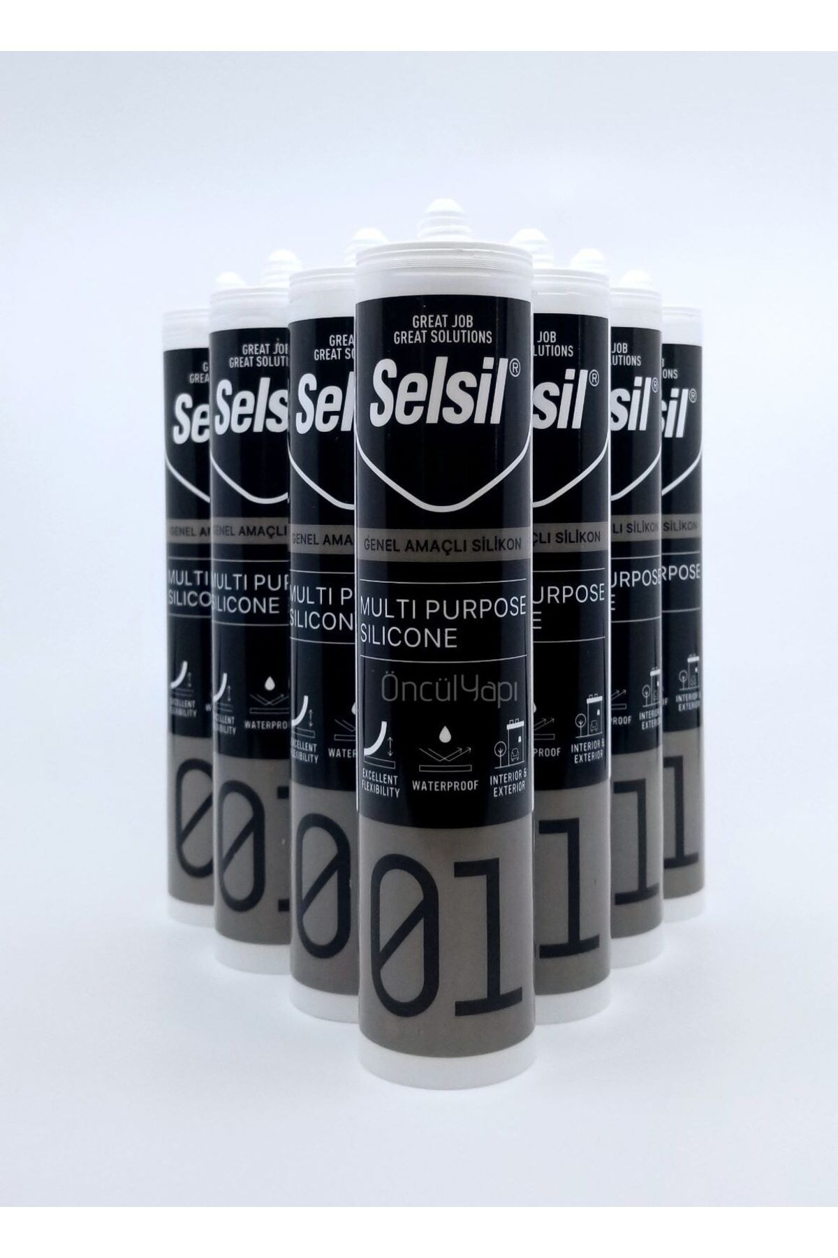 Selsil Genel Amaçlı Silikon 280gr. Şeffaf 25 Adet