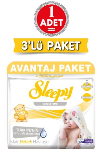 Sleepy 3'lü Sensitive Islak Havlu 90 Lı