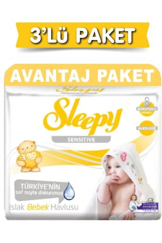 Sleepy 3'lü Sensitive Islak Havlu 90 Lı