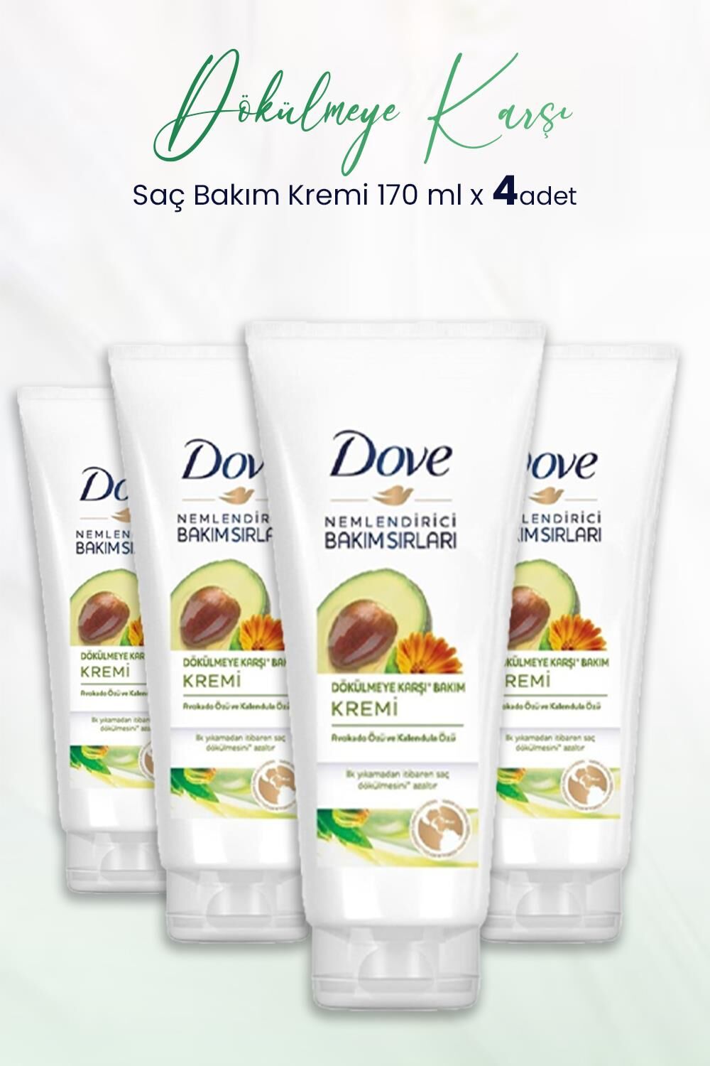 Dove Nemlendirici Bakım Sırları Dökülmeye Karşı Saç Bakım Kremi 170 ml x 4 Adet