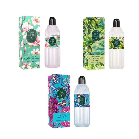 Eyüp Sabri Tuncer Kolonya Okyanus, Manolya Çiçeği ve Ayvalık Zeytin Çiçeği Pet Şişe 400 ml