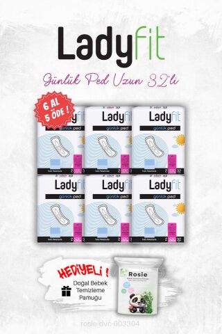 6 AL 5 ÖDE Ladyfit Günlük Ped Uzun 32' li ve ROSIE