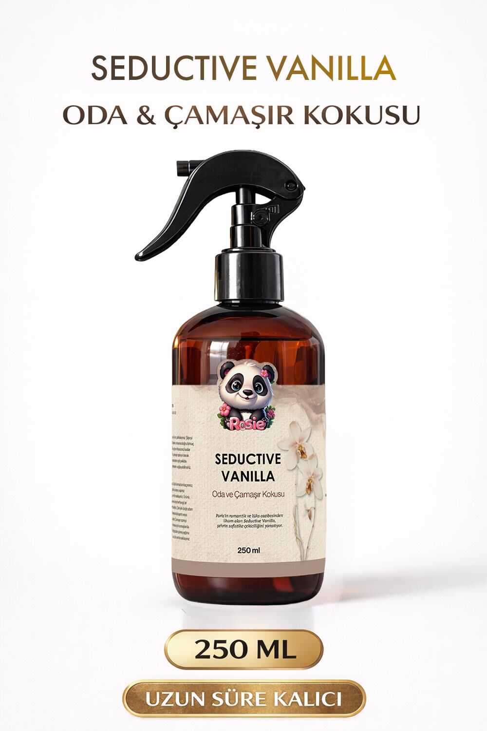 Rosie Seductive Vanilla Oda ve Çamaşır Kokusu Sprey 250 ml –Vanilya Kokulu Kalıcı Ortam ve Kumaş Spreyi