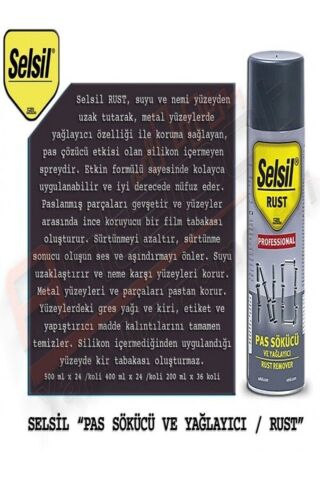 Selsil Fren Balata Temizleme Spreyi 500 ml, Pas Sökücü Ve Yağlayıcı Sprey 400 Ml