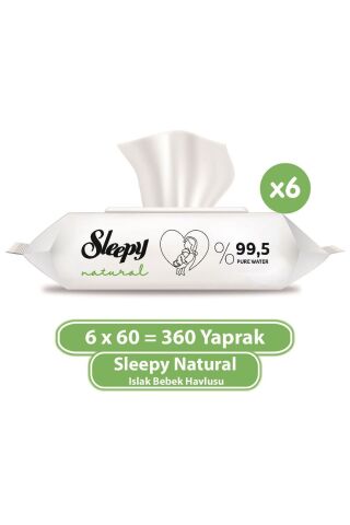 Natural Islak Bebek Havlusu 6x60 (360 Yaprak)