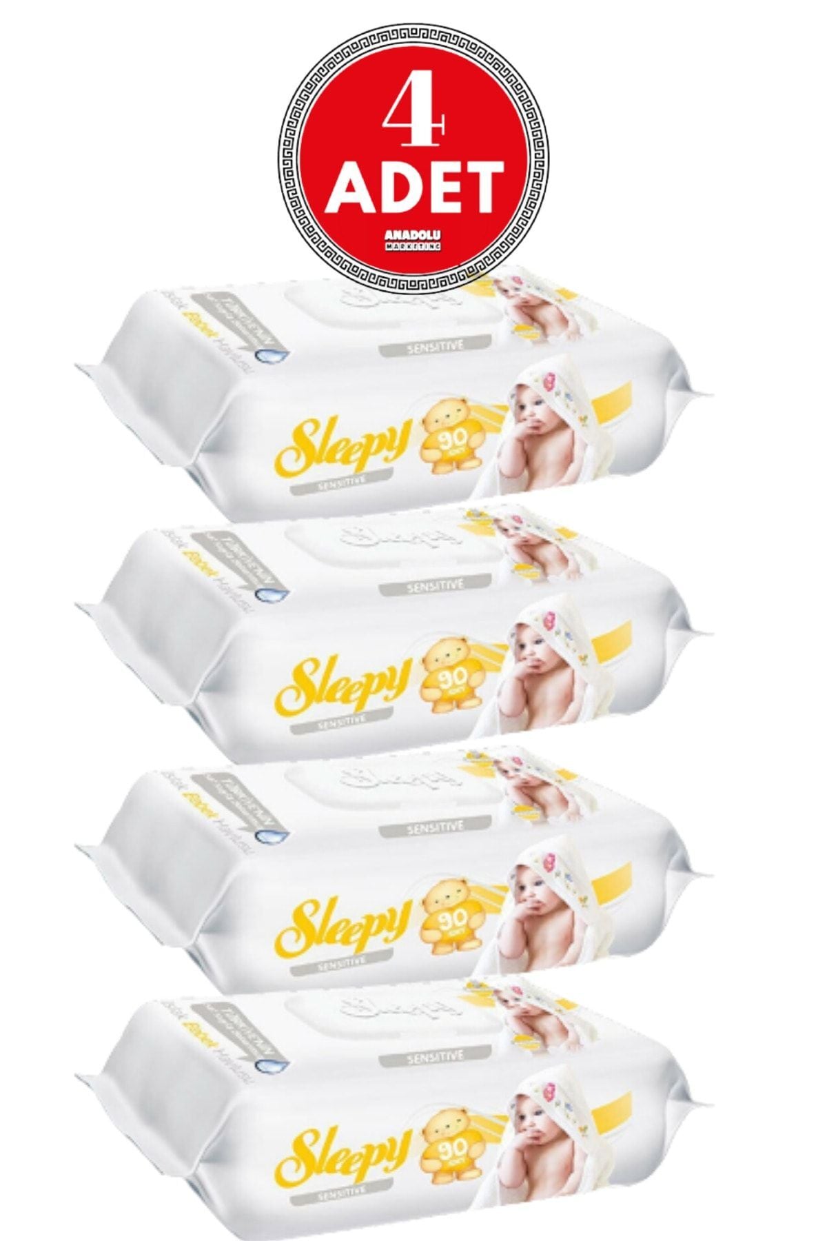 Sleepy Sensitive Islak Mendil 90 Yaprak 4 Adet