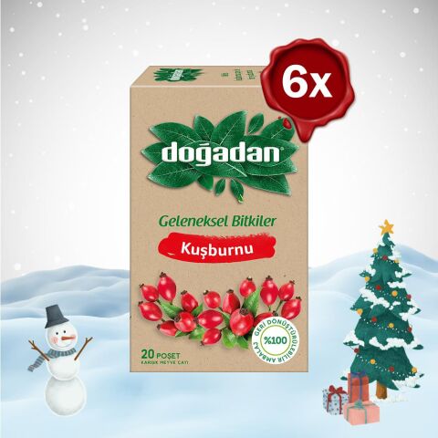 Doğadan Yılbaşı Paketi Kuşburnu Çayı 20'li x 6