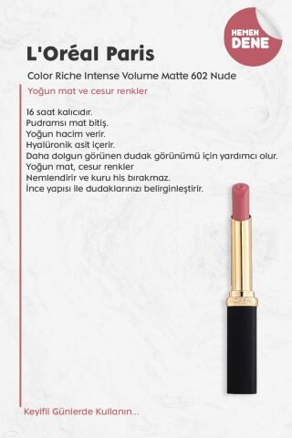 Loreal Paris Color Riche Intense Volume Matte - 602 Nude Admirable