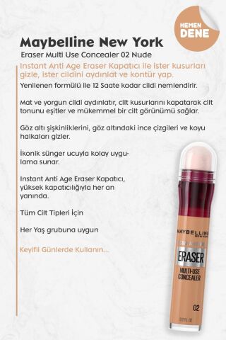 Maybelline New York Eraser Multi Use Concealer 02 Nude