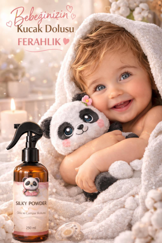 Rosie Silky Powder 250 ml Sprey Ortam ve Kumaş Kokusu, Bebek Pudrası Kokulu Ev ve Tekstil Parfümü