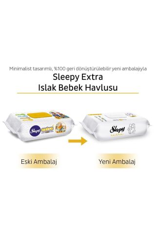 Sleepy Extra Islak Bebek Havlusu 12x90 (1080 Yaprak)